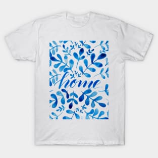 Watercolor home foliage - blue T-Shirt